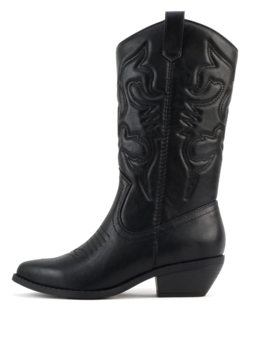 SODA  Black Western Heeled Cowboy Boots